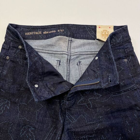 Talbots Heritage Slim Ankle Womens Patterned Skinny Jeans, Talbots Dark 482 - Picture 6 of 12